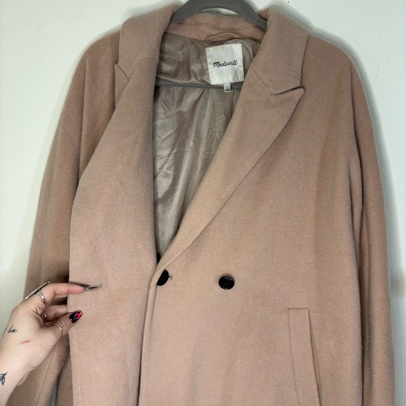 Madewell Wool Mohair Blend Cocoon Coat in Blush Tan Size 12 - Picture 9 of 12